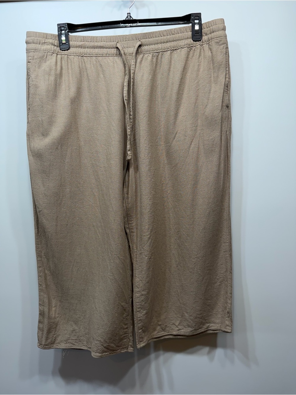 Sonoma Beige Wide-Leg Drawstring Crop Pants - Picture 2 of 11